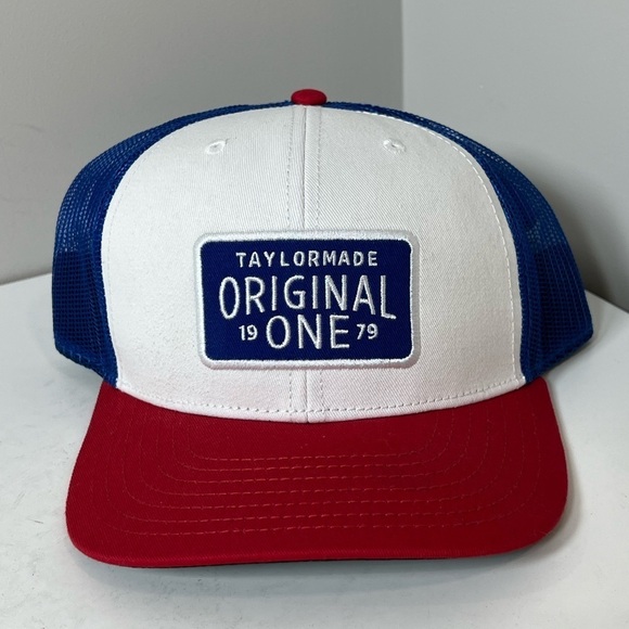 TaylorMade Retro VTG Inspired Official Patch Logo Golf Hat Cap EUC - Picture 1 of 7